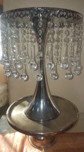 crystal beaded cake stand